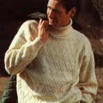 Пуловер с узором ромбы