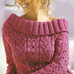 Вязаный пуловер с воротником «кармен»